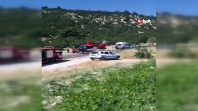 ambulans helikopter -  Korkuteli-Tefenni yolunda kaza: 2’si ağır 9 Yaralı Videosu