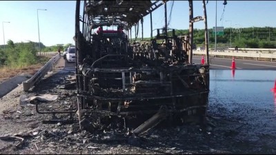 Kuzey Marmara Otoyolu'nda otobüs yangını (2) - İSTANBUL