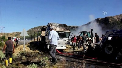 Saman yüklü kamyon yandı - SİVAS