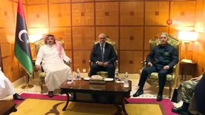  Bakan Akar Katar Savunma Bakanı Atiyye ve Libya İçişleri Bakanı Başağa ile görüşme