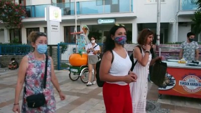 Bodrum'da Kovid-19 tedbirleri kapsamında maske denetimi - MUĞLA