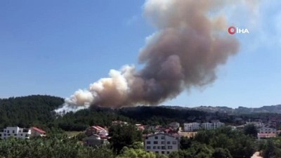  Bursa'da orman yangını...Alevler villalara yaklaşıyor