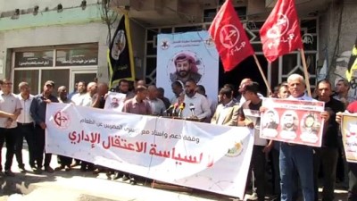 aclik grevleri - İsrail hapishanelerinde açlık grevi yapan Filistinlilere destek gösterisi - GAZZE Videosu