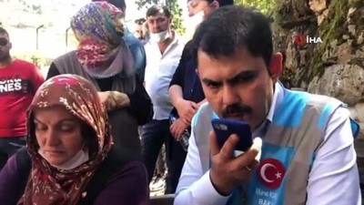  Bakan Kurum’dan Giresun’daki selde eşi kaybolan kadına destek