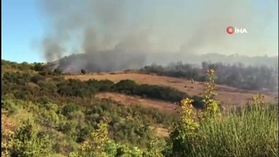 aniz yangini -  Anız yangını ormana sıçramadan helikopter desteğiyle söndürüldü Videosu