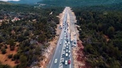 (DRONE) Antalya-Konya karayolunda araç yoğunluğu (2) - ANTALYA