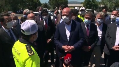 trafik denetimi - Soylu: '(Trafik kazası) Arefe gününden bugüne kadar toplam 45 vatandaşımız hayatını kaybetti' - BALIKESİR Videosu