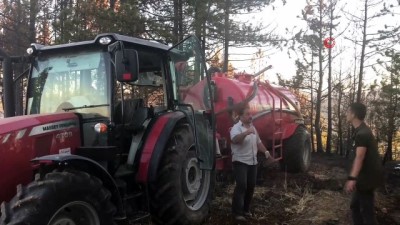  Kastamonu'da balya makinesinden sıçrayan kıvılcım ormanı yaktı