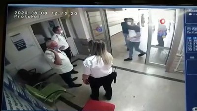 hasta yakini -  Hastanede kadın güvenlik görevlisine yumruklu saldırı kamerada Videosu