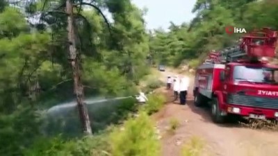 kralice ari -  Arı kovanı taşıyan kamyonet uçurumdan yuvarlandı... İtfaiye ekipleri bu defa arıların kızgınlığını gidermek için görev yaptı Videosu