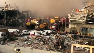 itfaiye araci -  - Beyrut Limanı'ndaki yangın hala söndürülemedi Videosu
