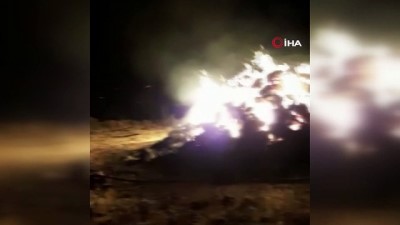  Kars’ta 7 ton ot yanarak kül oldu