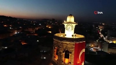 siluet -  Şanlıurfa'da tarihi simgeleyen alanlarda aydınlatma çalışması Videosu