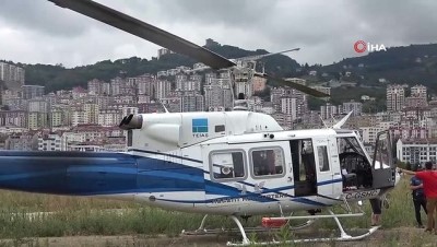 polis ekipleri -  Trabzon'da dolgu alanına inen helikopter paniğe neden oldu Videosu