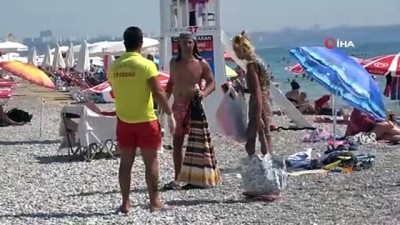belediye calisani -  Karantinayı deldi, sahilde 'ölmek istemiyorum' diye bağırıp ortalığı birbirine kattı Videosu