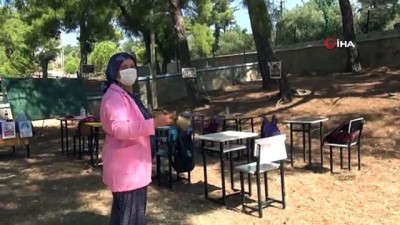  Antalya'da sınıflar açık havaya taşındı