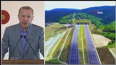  Cumhurbaşkanı Erdoğan:'Bayram, tatil gibi dönemlerde onlarca kilometreyi bulan araç trafiği tarihe karışacaktır. Buradan edeceğimiz tasarruf 595 milyon liralık bir rakamı bulacaktır'