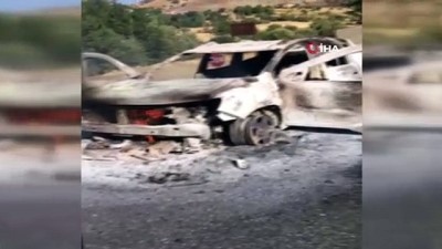  Elazığ'da cip yanarak kül oldu