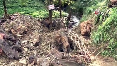  Rize'de sağanak sel ve heyelana neden oldu