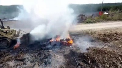 yangin yeri -  Sinop’ta yangına 'kepçeli' müdahale Videosu