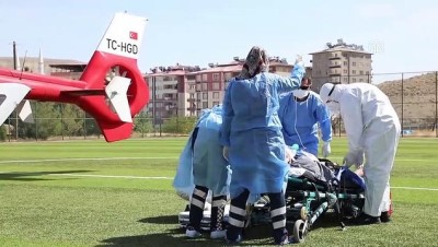 solunum yetmezligi - Ambulans helikopter Kovid-19 hastası için havalandı - MALATYA Videosu