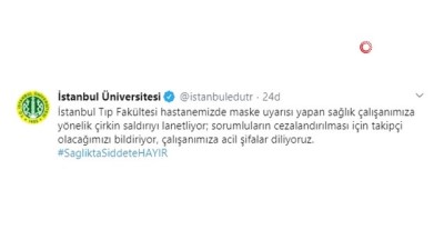 hasta yakini -  İstanbul Üniversitesi’nden saldırıya kınama Videosu