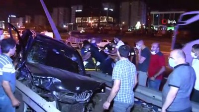  D-100 Karayolunda karşı şeride geçen otomobil ortalığı savaş alanına çevirdi