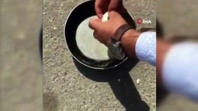 sulama kanali -  Hatay’da rekor sıcaklık...Asfalta tava koyup yumurta pişirdi Videosu
