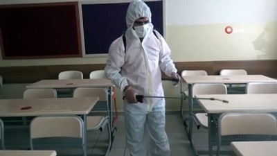  Sınav öncesi okullar dezenfekte ediliyor
