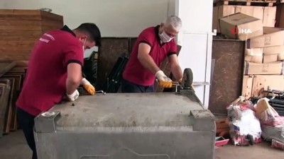  Altınordu Belediyesi, konteynır tamiri ile yıllık 100 bin lira tasarruf sağlıyor