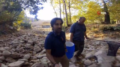  Kuruyan derede yavru balıklar için seferber oldular