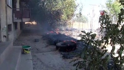  Lastikleri ateşe veren çocuklar ağaçları yaktı