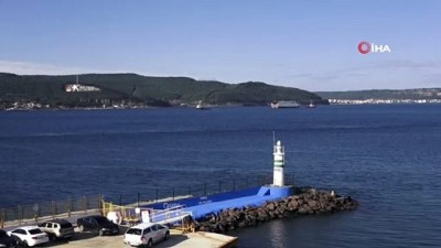 turk bayragi -  Dev geminin yarısı Çanakkale Boğaz’dan geçti Videosu