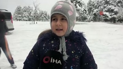kardan adam -  Abant Tabiat Parkı kar yağışıyla tatilci akınına uğradı Videosu