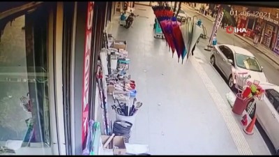 elektrik sobasi -  Züccaciye dükkanının önündeki bozuk sobayı çalıp kayıplara karıştı...Hırsızlık anları kamerada Videosu