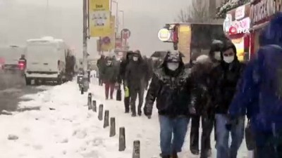  - Vatandaşlar buz pistine dönen yollarda ilerlemekte zorlandı