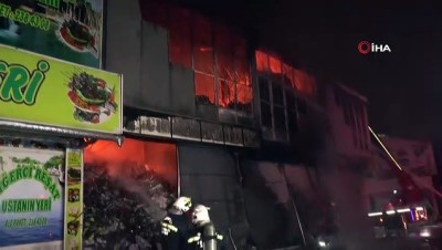 market -  Gaziantep' Gıda Toptancıları Sitesi'nde yangın Videosu