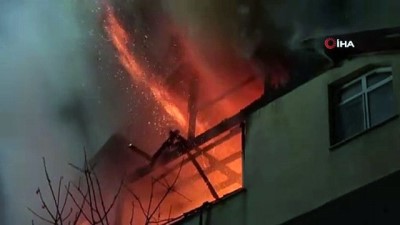  4 katlı bina alev alev yandı