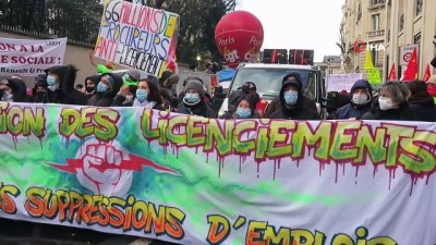 - Paris’te Sol Sendikalar Şirketlerin İşçi Çıkarmasını Protesto Etti