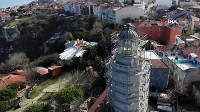  162 yıllık Şile Feneri'ndeki restorasyon çalışmaları görüntülendi