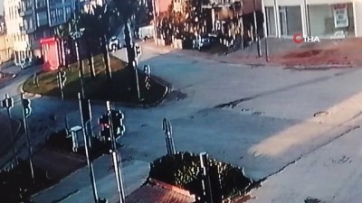  Çalıntı motosikletle kaza yapan hırsızlar kamerada