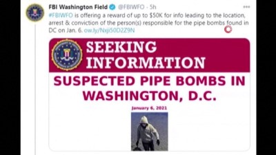  - FBI, Kongre binası yakınındaki bombalarla ilgili şüpheliler için 50 bin Dolar ödül koydu