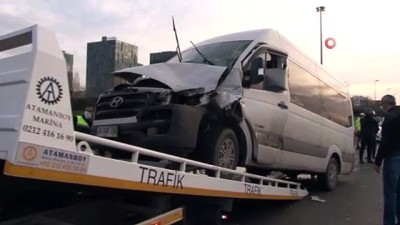 yolcu minibus -  E5’i kilitleyen kaza: 2 yaralı Videosu