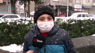 kar eglencesi -  Kar yağışını gören vatandaşlar kısıtlamayı unutarak sokaklara döküldü Videosu