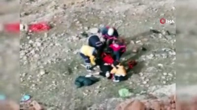  - Malatya'da uçuruma yuvarlanan genç yaralandı
