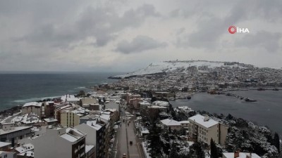  Sinop’ta kar güzelliği havadan görüntülendi