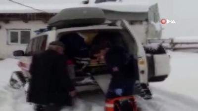 diyaliz hastasi -  Diyaliz hastası, paletli kar ambulansıyla hastaneye kaldırıldı Videosu