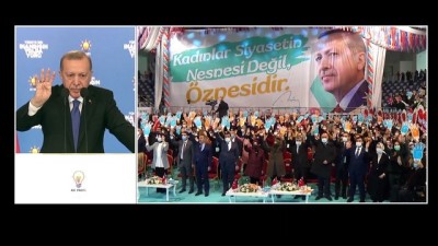ANKARA - Cumhurbaşkanı Erdoğan, video konferansla AK Parti Malatya İl Kadın Kolları 6. Olağan Kongresine katıldı (2)