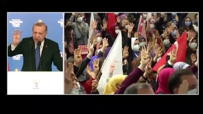 ANKARA - Cumhurbaşkanı Erdoğan, video konferansla AK Parti Manisa İl Kadın Kolları 6. Olağan Kongresine katıldı (2)