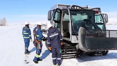 paletli arac -  Enerji timlerini dondurucu soğuk ve kar durduramıyor Videosu